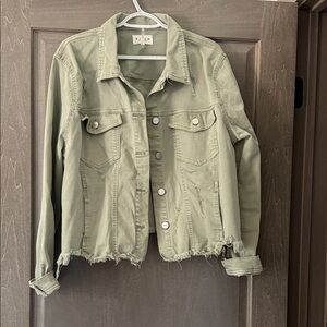 Stylish Women's Olive Green Jean Jacket